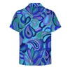 Camicie casual da uomo Hippie Beach Shirt Blue Tears Stampa Summer Men Camicette retrò Manica corta Abbigliamento personalizzato Big Size 4XL