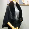 スカーフの女性冬のショールタッセルカーディガンニットは暖かい毛皮のエレガントな女性ウールを保持します