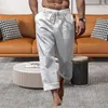 Männer Hosen Übergroße Casual Soild Shorts Männer Sommer Baumwolle Leinen Mann Atmungsaktive Sport Strand Gym Basketball Kleidung