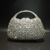 Bolsos de noche XIYUAN Bolsos de mano con asa superior para mujer Bolso de piedras Minaudiere Embrague de boda Bolso de novia Bolso de cadena de metal para mujer 230729