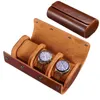 Montres Boîtes Mode Cylindre Forme Cas Pour Hommes Boîte De Rangement Portable Voyage 3 Grilles Menes