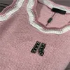 23ss Femmes Robe En Tricot Designer Robe Avec Lettre Cristal Haut De Gamme Marque De Luxe Sans Manches Designer Crop Tops Débardeur Robe Vêtements Élasticité Moulante Camisole Jupe