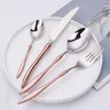 Dinnerware Sets 4-piece Western Tableware Rose Cutlery Set 304 Stainless Steel Flying Steak Knife Golden