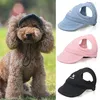 犬アパレルペット帽子素敵な小さな猫野球帽子キャンバスバイザーサンサンサンホール付き夏のために保護キット子犬用品
