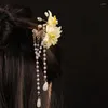 Haarspeldjes Peer Bloem Hanfu Hoofdtooi Retro Stijl Frisse Haarspeld Prestaties Accessoires Stap Kwastje Hiar Stick Voor Vrouwen