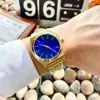 NIXO Fashion Couple Watch Retro vierkante wijzerplaat kleine gouden horloge mannen en vrouwen hiphop stalen band horloge 2023