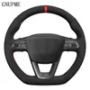 Hand stitched Black Suede Car Steering Wheel Cover For Seat R Leon ST Cupra Ateca FR324A