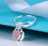 Luxury jewelry please return to double heart key ring new york 925 sterling silver plated copper alloy red blue pink famous designer jewellry round hearts bag fashion