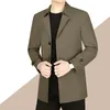 Herrgravrockar herrrock för män high-end höst och vinter tunn överrock high street japan stil långa jackor modekläder