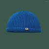 Boinas gorros quentes de inverno casuais curtos bonés de malha para homens moda simples skullies gorro de lã elástico kpop chapéu hip hop