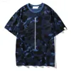 T Camicie da uomo Designers Summer Loose Shark T-shirt stampate Camouflage manica corta High Street T-shirt casual allentata per uomo Donna 00