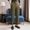 Trajes de hombre Pantalones de traje Nápoles Formal de alta calidad Sólido Moda de negocios Casual Slim Fit Vestido de pantalón de cintura