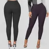 Leggings voor dames vrouwen hoge taille stretch magere potloodbroek vaste kleur zwarte pull-on slanke broek sexy bulift met pocket 10ce