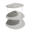 Plates Three-tier Cake Stand Collapsible Snack Rack Folding Cupcake Space-saving Pastry Serving Tray For Weddings Parties Home