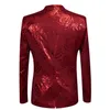 PYJTRL New Tide Men Plus Size Shiny Red Rose Casual Blazer Design Fashion Singer Costume Mens Blazer Slim Fit Suit Jacket267U