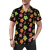 Men's Casual Shirts Floral Hippy Art Blouses Man Modern Design Summer Short Sleeve Custom Fashion Oversized Beach Shirt Gift Idea