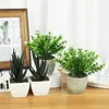 Dekorativa blommor simulerade mini krukväxter små konstgjorda växter bonsai falska för hem trädgård kontor bord rum dekoration ornament