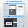 Portable BT Thermal Label Maker Printer: Создайте штрих -коды, на этикетке больше для одежды, включает в себя 1 Roll 40x30 мм метку