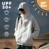 Men's Hoodies UPF50 Patchwork Mesh Sun Protection Suit For Summer Thin Outdoor UV Breathable Hooded