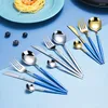 Dinnerware Sets Black Gold Stainless Steel Cutlery Set Silver Tableware Dishwasher Safe Fork Spoon Knife Dinner Eco