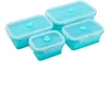 Thermoses 4 Pcs Silicone Collapsible Food Storage Containers with Lids Lunch Box Bento BPA free for Kitchen Pantry 230729