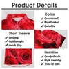 Men's Casual Shirts Red Rose Print Loose Shirt Man Vacation Elegant Floral Summer Custom Short Sleeve Streetwear Oversized Blouses