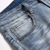 Set di jeans da uomo casual da lavoro Abito di jeans in due pezzi elasticizzato semplice Giacca e pantaloni a maniche lunghe slim fit Primavera Autunno Azzurro Da indossare tutti i giorni