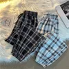 Pantaloni da donna Corsetto Moda Scozzese nero Drappo a vita alta Appaiono pantaloni sottili Harajuku Street Casual