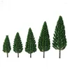 Fleurs décoratives 10 Pcs Miniature Scène Paysage Modèle Arbre Paysage Petits Arbres En Plastique Pin Construction Bac À Sable Plante Artificielle