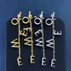 Yeni moda anagram püsküllü kolye küpeler asimetrik kadınlar retro kolye gül altın tam elmas kulak saplama çember bayanlar broş tasarımcı mücevher lw038
