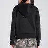 Women's Hoodies Harajuku Women Zip Solid Color Long Sleeve Crop Tops Sweatshirt With Pocket For Autumn Streetwear