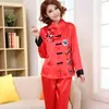 Women's Sleepwear Lady Pyjamas Sexy Suit 2 Pcs Shirt &pant Chinese Women Pajama Set Flower Female Novelty Clothing