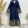 Vêtements ethniques européens et américains dentelle couture mode Slim Cardigan Robe Dubai Abaya Kimono caftans pour femmes robes musulmanes