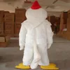 2018 Professional Make Adult Size White Chicken Mascot Costume Whole Cock Mascot251a