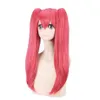Mushibami Erimi Cosplay Perruque Rose Foncé 2 Clip Ponytail Wavy Hair307U