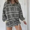 Swetery kobiet 2023 Europejskie i amerykańskie świąteczne SWEATER SWEAT KOBIETY Z HOUTHED ZAPIPER