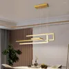 Pendant Lamps Minimalist Dining Room LED Lights With Remote Control Nordic Office El Creative Long Table Bar