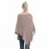 Scarves Women Spring Tassels Poncho Shawl Lady Autumn Knitted Pullover Sweater Solid Color Loose Wrap In Fall Winter Wholesale Drop Ship