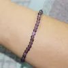 MG0007 HELA 4 MM mini Gemstone Armband Ett betyg Amethyst Armband Women's Purple Crystal Yoga Energy Protection Jewelry2944