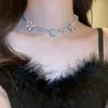 Choker Mode Roze Bloem Kristal Kettingen Voor Vrouwen Parel Ketting Strass Bruiloften Sieraden Bruids Chokers Geschenken