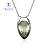 Strands Strings V shape pendant 925 sterling silver with natural green amethyst fine jewelry for girls Black Friday Christmas gift 230729