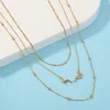 Kedjor Fashion Crystal Butterfly Multi-Layer Chain Pendant Necklace For Women Choker Vintage Simple Bead Trendy Fmale Jewelry Gift