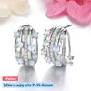 Hoop Huggie Natural Opal Solid Silver S925 Clip Opring 1 2 Carats أصلي Cabochon Gemstone Women Classic Fine Jewelry Styles 230729