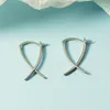 Hoopörhängen KOFSAC Fashion 925 Silver för kvinnor Simple Geometric Cross Earring 2023 Trend Korean Jewelry Party Accessories