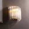 Lampade da parete Post Modern Luxury Crystal Tube Soggiorno Corridoio Camera da letto Comodino E14 Sconce Lights Mirror Headlights Fixture