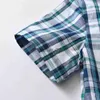 Kinderoverhemden Baby Boy Cotton Plaid Shirt Kinderkleding Baby Knappe korte mouwen Top 06Y x0728