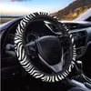 Car Seat Covers Elastic Remove Cover 3D Zebra Stripes Print Full Set Steering Wheel Wear-resistant Autos Belt Protect