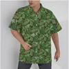 Heren Casual Shirts Hawaiian Shirt Grappige Print Hamburgers Patroon Cool Strand Korte mouw Zomer Button Up Patchwork Tops 3D