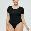 Shapers pour femmes Shapewear Body Shaping Underwear Summer Tops Robe grande taille Combinaison près du corps Slip une pièce Amorçage Col rond