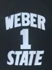 SL 1 Damian Lillard Weber State Wildcats College Basketball Jersey Black Size S-XXL